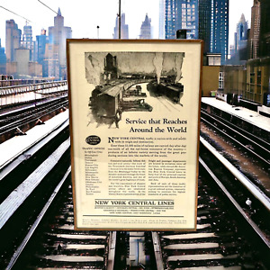 Antique 1922 Original NEW YORK CENTRAL LINES Advertising RAILROAD RR TRAIN Print