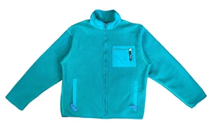 Vintage 2001 Patagonia Youth Light Blue Full Zip Fleece Jacket Kids Large 14 USA - Picture 1 of 8
