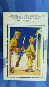 WW2 Bamforth D Tempest Comic Postcard 1941 Army Camp Guard Sargent Major No 267 - Picture 1 of 2