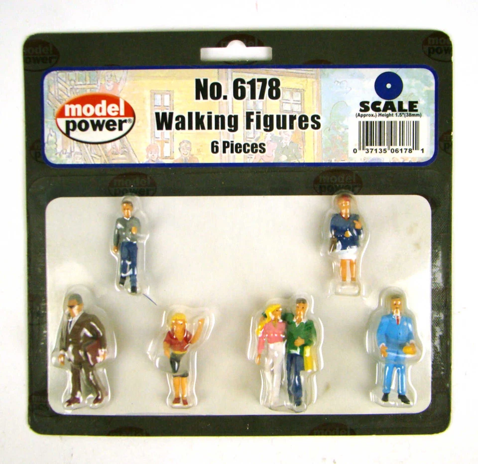 NEW Model Power 6178 O Scale Walking People Figures w/FREE SHIPPING! - Image 1 of 1