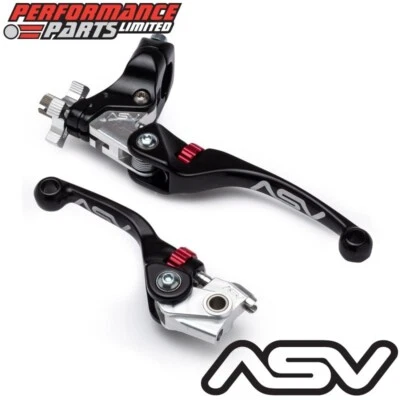 ASV Black F4 Short Brake, Long Clutch Lever, Std Perch for Honda CRF250 R 2019 - Image 1 of 4