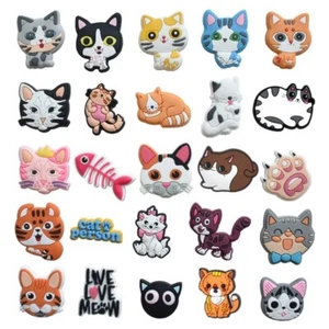 12pcs Cat Themed Shoe Charms for Crocs, Clogs, Bubble Slides, and Sandalsss - Picture 1 of 6