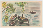 ISRAEL,1962,TIBERIAS, BOATS ON THE LAKE, ISSUES BY TIBERIAS HOT SPRINGS,   