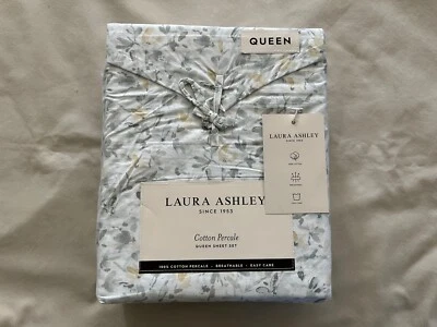 NUEVO 4 piezas Juego de Sábanas Laura Ashley Queen Floral Cottage NORELLA Verdes y Amarillos Foto 1 de 3
