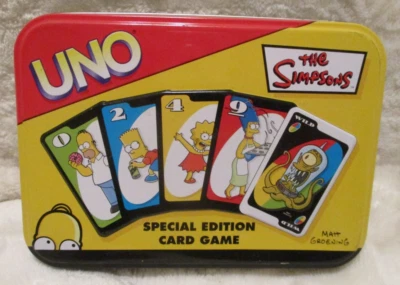 UNO~The Simpsons~Special Edition Card Game~2003~Sealed Decks~Tin Box - Image 1 of 4