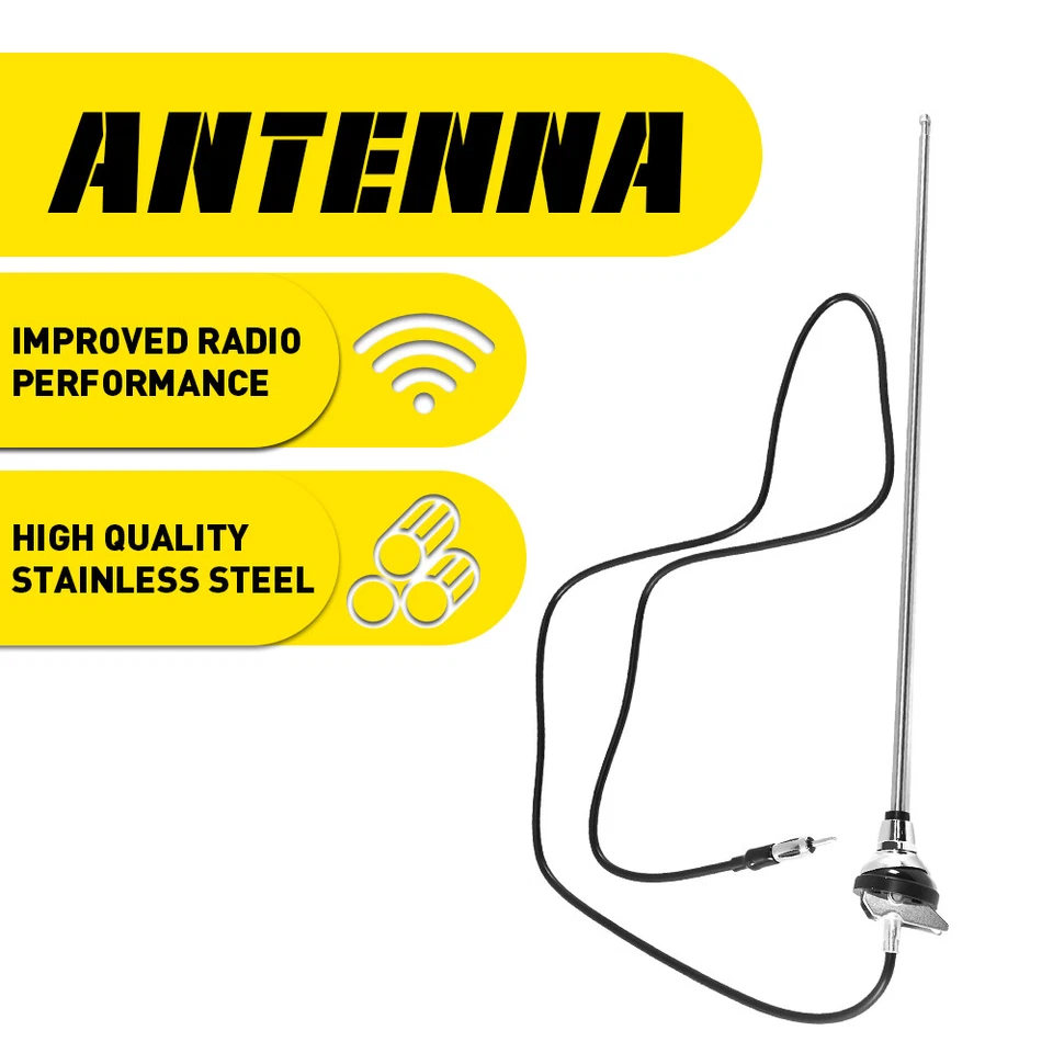 3 Section Retractable Flexible AM/FM Radio Car Antenna Round Base Universal T - Image 1 of 4