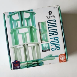 KEVA PLANKS Teal Maple Learn Stack Build Brain Toy 2013 Mindware Precision Green - Picture 1 of 17