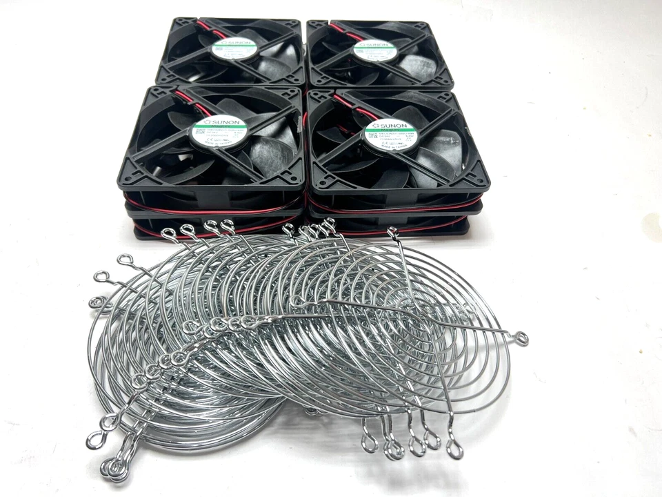 Lot of 8x SUNON MEC0252V1-000U-A99 12025 24V 5.0W 12CM Cooling Fan 2-wire Guard - Image 1 of 4