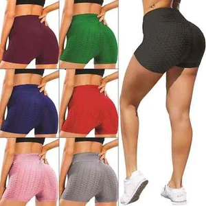 TW Nutrition High Waist Seamless Honeycomb Butt Lift Gym Yoga Shorts - Picture 1 of 14