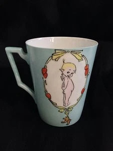 Antique H & CO HEINRICH SELB BAVARIA BLUE PORCELAIN BABY BOY CUP - Picture 1 of 11