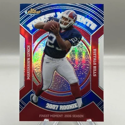 2007 Marshawn Lynch Topps Finest Moments #RFM-MLY Refractor Rookie Card RC - Image 1 of 3