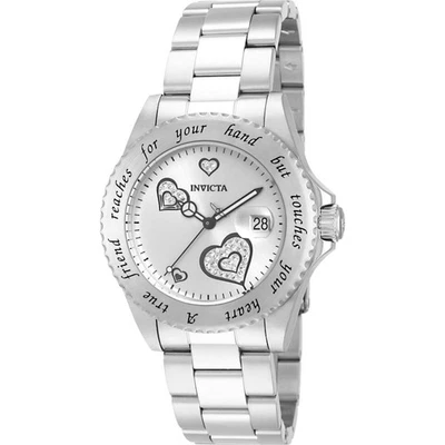 Invicta 14729 Angelo Vero Friends Cristallo Cuori Acciaio Inox Orologio da Donna - Immagine 1 di 4