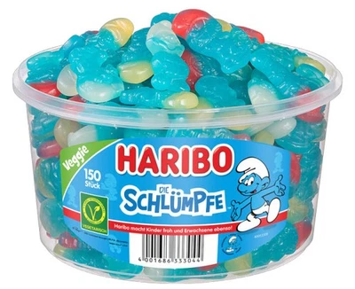 Haribo Die Schlümpfe Fruchtgummi 150 Stck. 1,35 kg Naschen (11,10 EUR/kg) - Bild 1 von 2