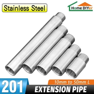 Stainless Steel Pipe Fittings Female x Male Thread Nippel 1/2" Extension Pipe - Picture 1 of 19