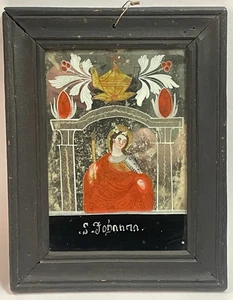 Antiguo cuadro de cristal trasero Bohemia espejo - Imagen 1 de 4