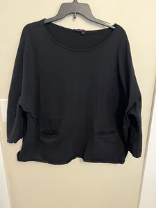 Camisa Fresh Produce Mujer Med/LG Negra, Aspecto Andrajoso, Doble Bolsillos Frontales. - Imagen 1 de 5