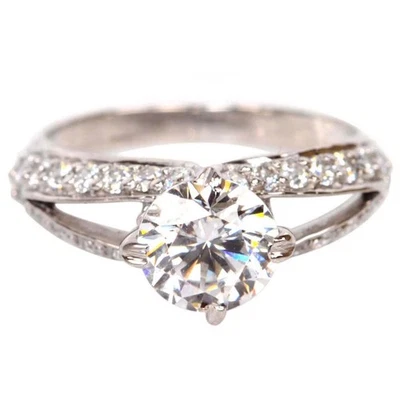 2,70 Karat Rund Form D/VVS1 Verlobung Damen Ring Im 925 Sterling Silber - Bild 1 von 4