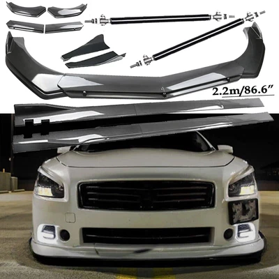 Carbon Fiber Front Bumper Lip Spoiler Side Skirt Body Kits For Nissan Maxima ST Foto 1 de 4