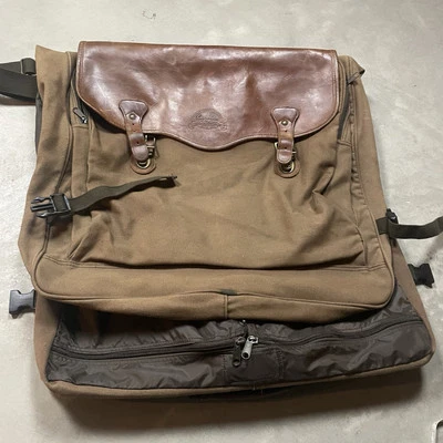 Bolsa de ropa de lona y cuero Cabelas vintage equipaje viaje caza exterior Foto 1 de 4