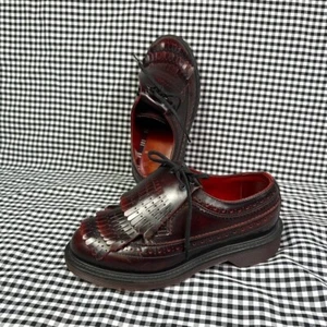 Dr Martens Elizabeth Triple Kilty Wingtips Oxford Shoes Arcadia Cherry Red US 5 - Picture 1 of 6