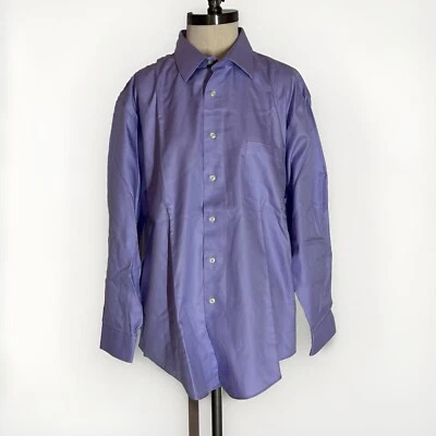 Pronto Uomo 17 32/33 Non Iron Classic Fit Purple Large Long Sleeve Dress Shirt - Image 1 of 4