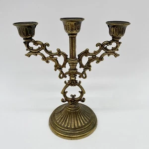 Vintage Candelabra Interpur Triple Arm Brass Miniature 5'' Made In Italy  - Picture 1 of 10