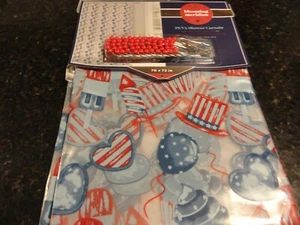 13 Stck. PATRIOTISCHE Peva rot blau DUSCHVORHANGHAKEN 4. JULI Luftballons Herzen SPASS - Bild 1 von 4