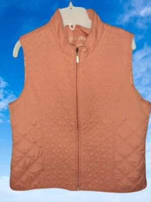 Chaleco Relativity Sin Mangas Naranja Óxido Mezcla Edredón Diamante L/Grande Cremallera Completa Foto 1 de 4
