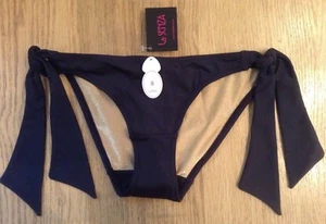 BIKINI BOTTOMS LA SENZA UK 8 Plain BLACK BNWT - Picture 1 of 3
