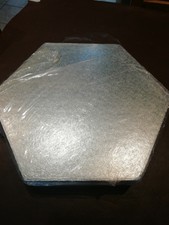 3 PACK of 14' Hexagonal Cake Boards Silver Drum Board 12mm Thick Top Quality