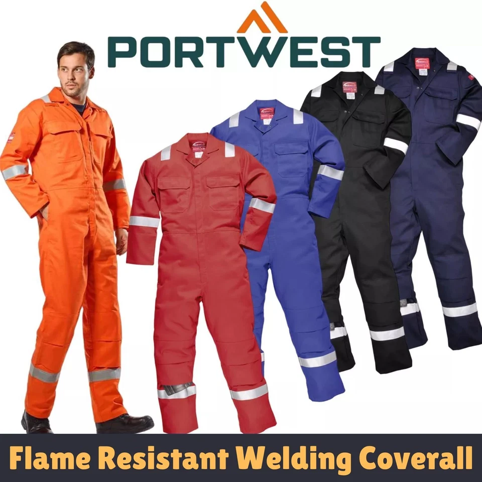 Bizweld Iona Coverall Flame Resistant Welding Boilersuit Portwest Overall - BIZ5 - Image 1 of 4