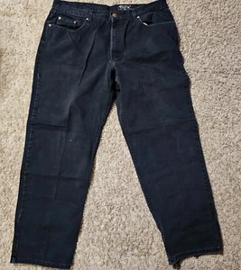Eddie Bauer Jeans Vtg Relaxed Mens 38X30 Black  Baggy Skater Grunge Emo Goth Lot - Picture 1 of 7