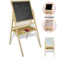 LAVAGNA IN LEGNO A CAVALLETTO ALTEZZA 110 CM BIFACCIALE CON CANCELLINO GESSETTI