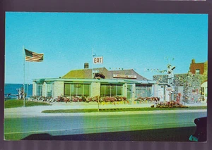 St. Ignace Michigan Mi 1960 Kopfsteinpflaster Cafe Staat St Lake Huron Postkarte - Bild 1 von 2