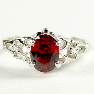 Garnet CZ, 925 Sterling Silver Ladies Ring, SR302-Handmade - Image 1 of 4