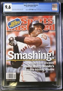 CGC Graded 9.6 NEWSSTAND Sports Illustrated-Barry Bonds-October 8 2001 - Picture 1 of 2