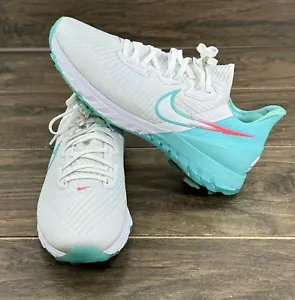Nike Air Zoom Golf Shoes Mens 9.5 W Infinity Tour White Aurora Green Hot Punch - Picture 1 of 10