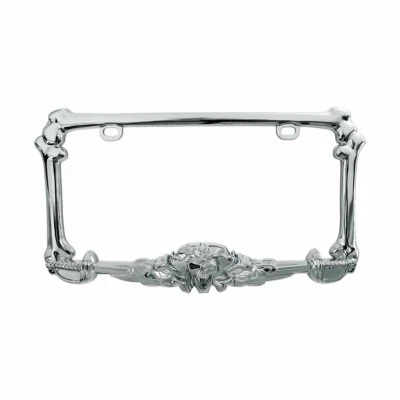 United Pacific 50030 Chrome Pirate License Plate Frame – 1 Unit Foto 1 de 4