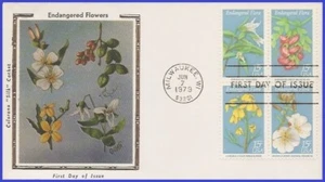USA4 #1783-86 U/A COLORANO SILK FDC BL4 Flora in via di estinzione - Foto 1 di 1