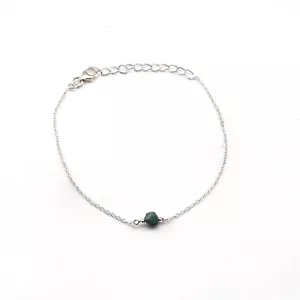 Blau Roh Diamant Armband Edelsteinarmband 925 Silber mit Verlängerung Kette Edel - Bild 1 von 1