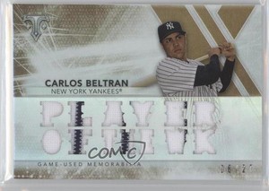 2015 Topps Triple Threads Relics Sepia /27 Carlos Beltran #TTR-CBN3