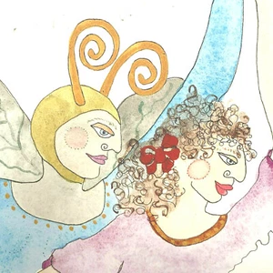 Judie Bomberger Large Watercolor Together Dancing Couple 1996 - Picture 1 of 12