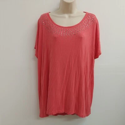 Design History 女式上衣 XXL 红色短袖套衫夏季休闲女士 — 第 1/4 张图片