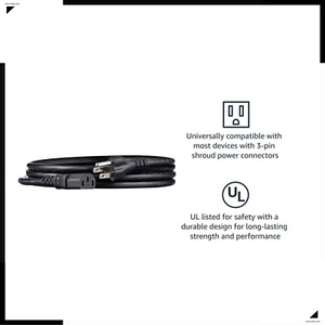 1.5m 3 Prong Replacement AC Power Cord Cable US Plug for PC Desktop Dell XBox - Picture 1 of 3
