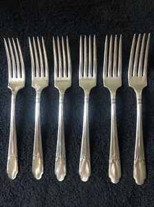 Set of 6 Wm Rogers ULTRA 1936 Dinner Forks Silverplate A1 Plus 7.5” Flatware - Picture 1 of 24