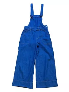 Anthropologie Pilcro Blue Denim Overalls With Adjustable Straps & Pockets Wide L - Picture 1 of 11