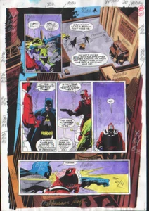 BATMAN SHADOW OF THE BAT #9 COLOR PRODUCTION ART SIGNED ADRIENNE ROY COA PG 20 - Bild 1 von 2