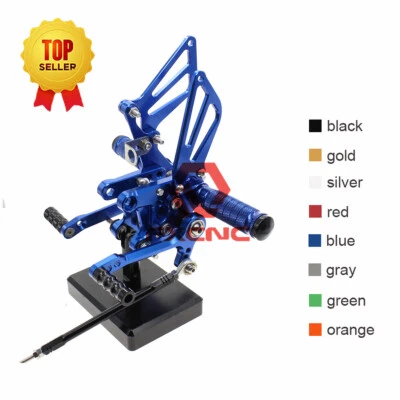 Juego trasero delantero CNC para Suzuki GSXR1000 GP Shift 2000-2004 estriberas reposapiés azul Foto 1 de 4