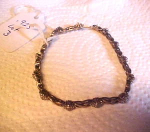 VINTAGE ARMBAND GOLDFARBEN STERLING 925 MIT KLAREM STRASS - Bild 1 von 6