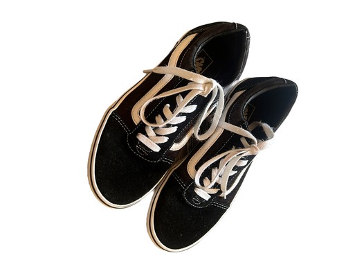 Sneakers Vans bambino fuori muro nere classiche in tela e camoscio taglia 4 5 giovani